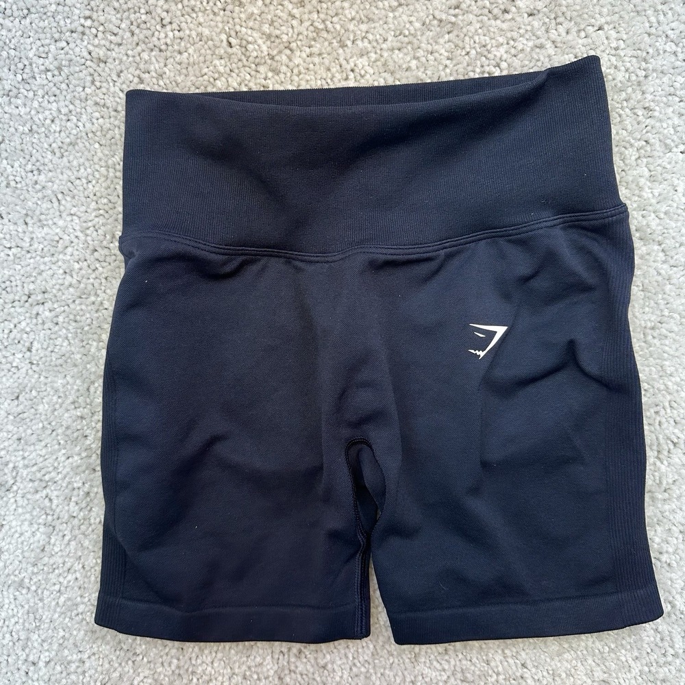 Gymshark Women's Black Biker Shorts Gym & Training Compression Stretch Knit S